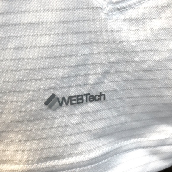 Ladies OnTour White with Grey Stripes Golf Shirt, Size S, NWT - Picture 6 of 10